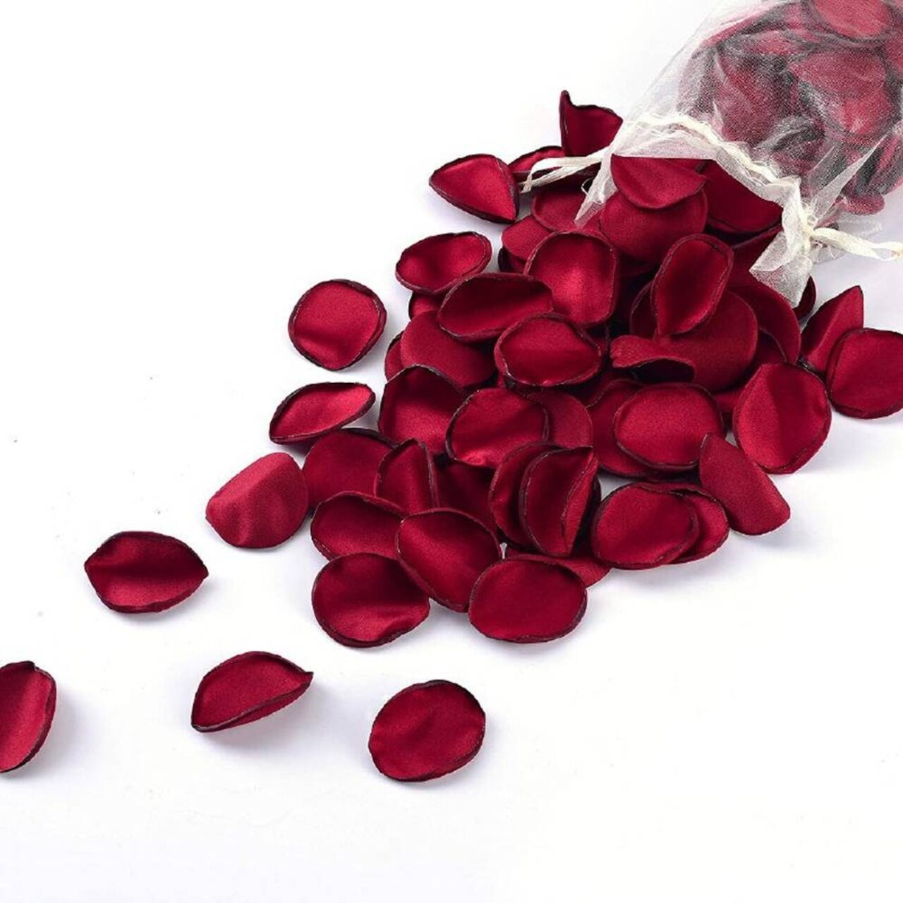 400PCS Silk Rose Petals Burgundy Red Wedding Supplies Flower Girl Basket Table Aisle Runner Party Dinner Bridal Shower Decoration Valentine's Day Decor